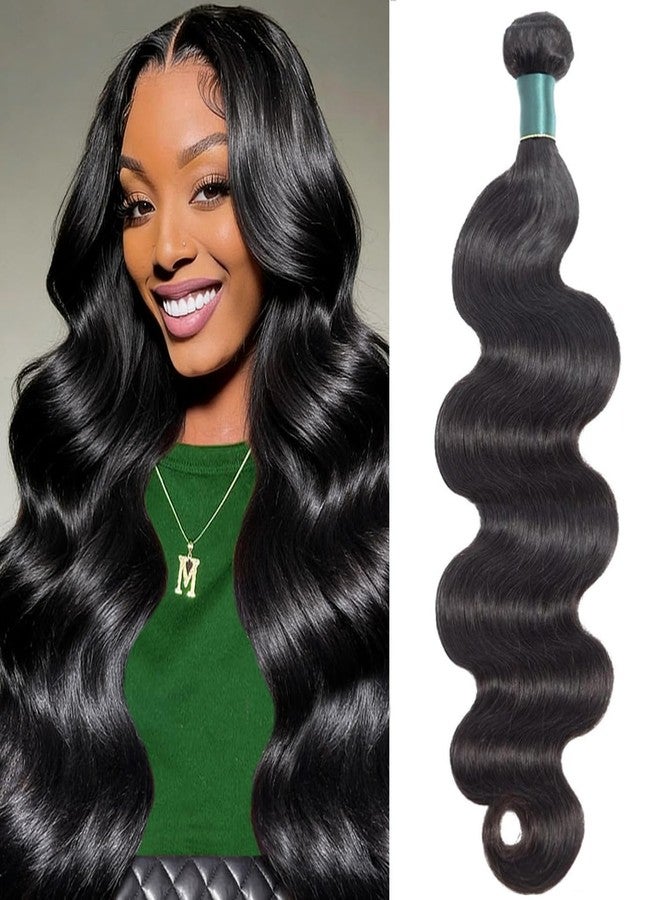 Superfect Brazilian Human Hair Bundles Body Wave 24 Inch 1 Bundle Human Hair Weave 12A 100% Unprocessed Virgin Hair Extensions Single Bundle Natural Black Color (Body Wave 1 Bundle, 24) - Image 1